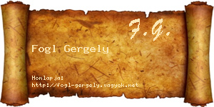 Fogl Gergely névjegykártya